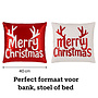 HEM HEM Kerstkussenhoes 40x4HEM Kerstkussens Set van 2 – Inclusief Vulling – 40x40 cm – Pailletten Rood/Wit – Omkeerbaar – Fluwelen Achterkant Rood – Kerstkussens Bank of Bed0 cm – Merry Christmas – Pailletten Rood/Wit – Omkeerbaar – Met Fluwelen Achterkant