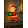 HEM HEM Kerstman op ladder met Rugzak Opblaasbaar 122 cm – LED Verlichting – Inclusief Blower & Ladder – Waterdicht Polyester – Voor Binnen & Buiten  met opbergzak