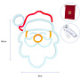 HEM HEM LED Neon Kerstman met witte rand op muts – Kerstverlichting Wandlamp – Oranje/Rood/Wit – Binnen – Neon Kerstverlichting – Inclusief Opbergzak