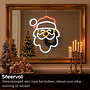 HEM HEM LED Neon Kerstman met witte rand op muts – Kerstverlichting Wandlamp – Oranje/Rood/Wit – Binnen – Neon Kerstverlichting – Inclusief Opbergzak