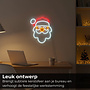 HEM HEM LED Neon Kerstman met witte rand op muts – Kerstverlichting Wandlamp – Oranje/Rood/Wit – Binnen – Neon Kerstverlichting – Inclusief Opbergzak