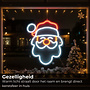 HEM HEM LED Neon Kerstman met witte rand op muts – Kerstverlichting Wandlamp – Oranje/Rood/Wit – Binnen – Neon Kerstverlichting – Inclusief Opbergzak
