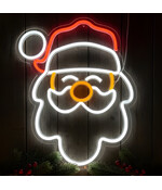 HEM LED Neon Kerstman met witte rand op muts – Kerstverlichting Wandlamp – Oranje/Rood/Wit – Binnen – Neon Light Decoratie – Inclusief Opbergzak