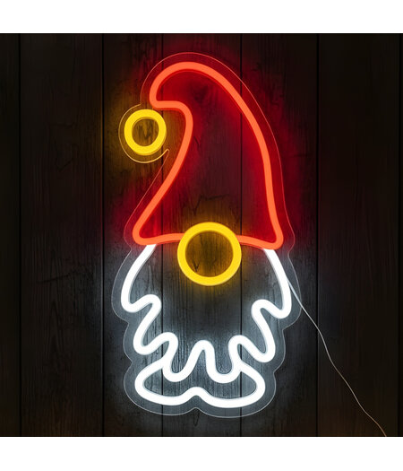 HEM HEM LED Neon Gnoom – Kerstverlichting Wandlamp – Geel/Rood/Wit – Binnen – Neon Light Decoratie – Inclusief Opbergzak