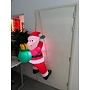 HEM HEM Kerstman op ladder met Rugzak Opblaasbaar 122 cm – LED Verlichting – Inclusief Blower & Ladder – Waterdicht Polyester – Voor Binnen & Buiten  met opbergzak