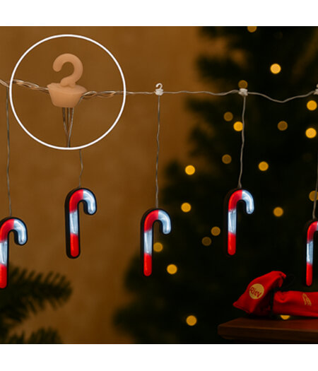 HEM HEM Infinity Kerstverlichting - LED Zuurstokken Met Spiegel Effect - Warme Gloed - Inclusief Opbergzak - Kerstdecoratie Binnen - Infinity Candy Canes in een gordijn