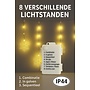 HEM HEM LED Sneeuwvlok Lichtgordijn – 112 LED – Warm Wit – 8 Functies – Timer 6u/18u – 200x60 cm – Batterij – Kerstverlichting Binnen  en beschut buiten (IP44) – Sneeuwvlokken Raamverlichting met opbergzak
