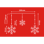 HEM HEM LED Sneeuwvlok Lichtgordijn – 112 LED – Warm Wit – 8 Functies – Timer 6u/18u – 200x60 cm – Batterij – Kerstverlichting Binnen  en beschut buiten (IP44) – Sneeuwvlokken Raamverlichting met opbergzak