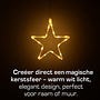 HEM HEM LED Kerstster Lichtgordijn – 100 LED – Warm Wit – 8 Functies – Timer 6u/18u – 200x60 cm – Batterij – Kerstverlichting Binnen  en beschut buiten (IP44) – Kerstster Raamverlichting met opbergzak