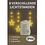 HEM HEM LED Kerstster Lichtgordijn – 100 LED – Warm Wit – 8 Functies – Timer 6u/18u – 200x60 cm – Batterij – Kerstverlichting Binnen  en beschut buiten (IP44) – Kerstster Raamverlichting met opbergzak