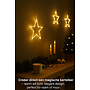 HEM HEM LED Kerstster Lichtgordijn – 100 LED – Warm Wit – 8 Functies – Timer 6u/18u – 200x60 cm – Batterij – Kerstverlichting Binnen  en beschut buiten (IP44) – Kerstster Raamverlichting met opbergzak