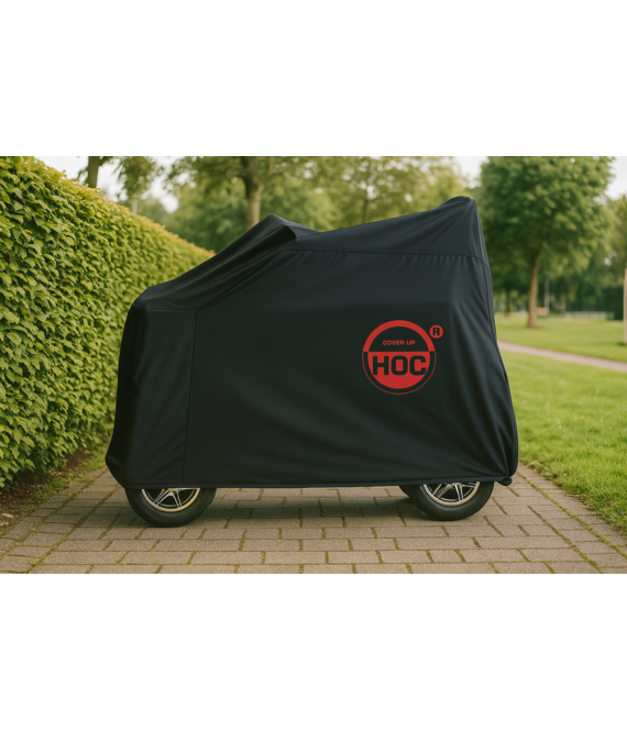 CUHOC CUHOC - waterdichte Scootmobiel Hoes Zwart - 170x61x117 - Red label met Trekkoord - Makkelijke Scootmobielhoes UNIVERSEEL - afdekhoes scootmobiel, regenhoes scootmobiel