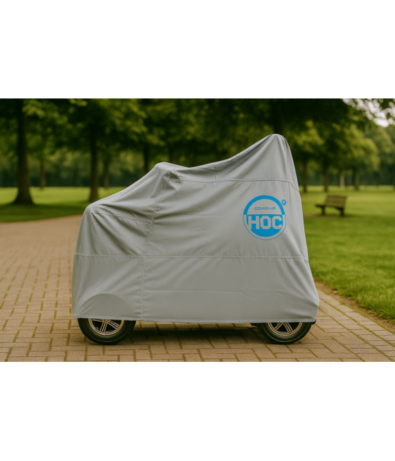CUHOC CUHOC - Topkwaliteit Waterdichte hoes Scootmobiel Hoes - Zilvergrijs - 170x61x117 - Diamond label met trekkoord - Makkelijke Scootmobielhoes UNIVERSEEL