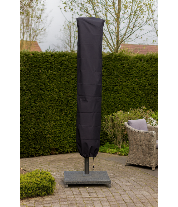 CUHOC Redlabel parasolhoes voor (zweef) parasol - 230x50x58 cm - met Rits, Stok en Trekkoord incl. Stopper- Zwarte Parasolhoes