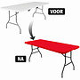 HEM HEM Elastische Buffettafel Hoes 180x70  Rood – Tafelhoes voor Klaptafel – Buffettafelhoes Stretch – Hoes voor Tuin- en Campingtafel – Strakke Klaptafelhoes Wasbaar