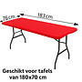 HEM HEM Elastische Buffettafel Hoes 180x70  Rood – Tafelhoes voor Klaptafel – Buffettafelhoes Stretch – Hoes voor Tuin- en Campingtafel – Strakke Klaptafelhoes Wasbaar