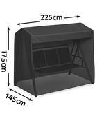 Beschermhoes Schommelbank - 225x145x175cm - Afdekhoes Tuinmeubel Zwart - CUHOC