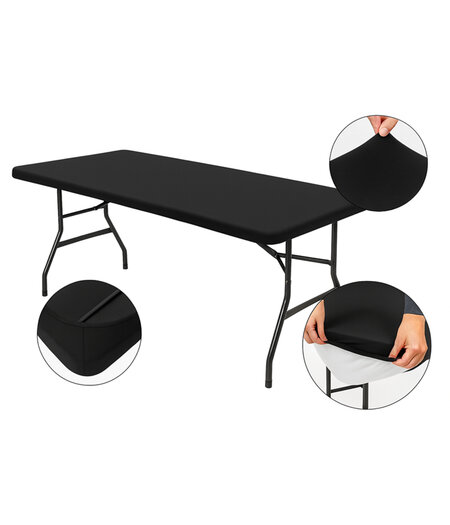 HEM HEM Elastische Buffettafel Hoes 180x70 Zwart