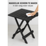 HEM HEM Inklapbare Bijzettafel 43x45 cm – Zwarte Kunststof Tuintafel – Opvouwbare Campingtafel – Balkon Tafel – Lichtgewicht & Weerbestendig – Klaptafeltje voor Buiten