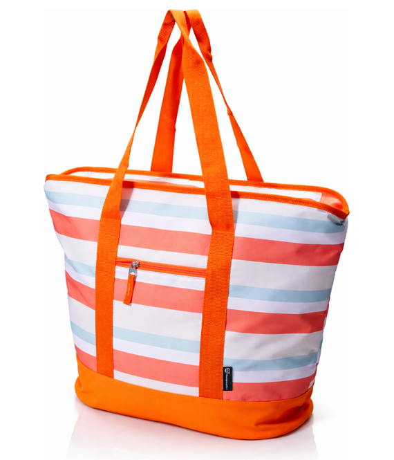 HEM HEM Koeltas 24 Liter Strandtas Oranje – Grote Koeltas met Rits, Koelvoering en Voorvak – Strand, Picknick & Boodschappen