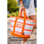 CUHOC CUHOC Koeltas 24 Liter Strandtas Oranje – Grote Koeltas met Rits, Koelvoering en Voorvak – Strand, Picknick & Boodschappen