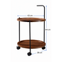 HEM HEM Bijzettafel op Wielen – Ronde Bijzettafel Houtlook – Bruin – Verrijdbare Serveerwagen met Rem en 2 Lagen