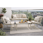 HEM HEM Loungeset 4 Personen Ecru – Tuinset Met Stoelen En Bank – 4-delig Tuinmeubelset Van Mat Staal