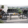 HEM HEM Loungeset 4 Personen Zwart – Tuinset Met Stoelen En Bank – 4-delig Tuinmeubelset Van Mat Staal