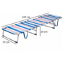 HEM HEM Strandligbed Opvouwbaar – Aluminium Ligstoel – Verstelbare Rugleuning 3 Standen – Lichtgewicht Outdoor Strandbed – Streeppatroon Blauw/Wit/Roze
