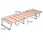 HEM HEM 2x Strandligbed Opvouwbaar – Aluminium Ligstoel – Verstelbare Rugleuning 3 Standen – Lichtgewicht Outdoor Strandbed – Streeppatroon Oranje/Ecru/Grijs