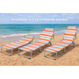 HEM HEM Strandset 3-Delig – Opvouwbare Strandstoel + Strandligbed + 24L Koeltas – Aluminium & Lichtgewicht – Verstelbaar – Oranje Gestreept