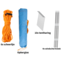 HEM HEM Camping Windscherm 400 x 140 cm – Compleet Met Stokken, Haringen & Scheerlijnen – Waterafstotend 190T Polyester – Glasfiber Stokken – Blauw