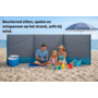 HEM HEM Camping Windscherm 400 x 140 cm – Compleet Met Stokken, Haringen & Scheerlijnen – Waterafstotend 190T Polyester – Glasfiber – Blauw/Donkergrijs