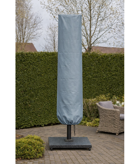 CUHOC Diamond parasolhoes voor zweefparasol - 250x55x60 cm - met Rits en Trekkoord incl. Stopper en Stok- Zilvergrijze Parasolhoes
