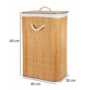 HEM HEM Wasmand Bamboe Opvouwbaar 60L – Wasbox Met Deksel En Waszak – Wasmand Badkamer Slaapkamer – Naturel Houtlook