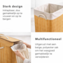 HEM HEM Wasmand Bamboe Opvouwbaar 60L – Wasbox Met Deksel En Waszak – Wasmand Badkamer Slaapkamer – Naturel Houtlook