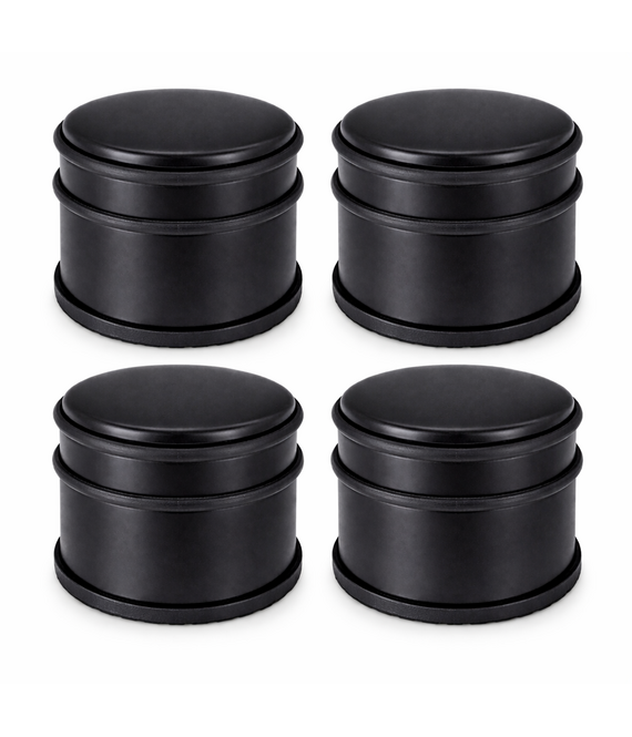 HEM HEM Deurstopper Zwart 4-pack – 4× 1 kg – RVS Mat Zwart – Zware Antislip Deurstoppers – Ø 9 cm – 7,5 cm Hoog