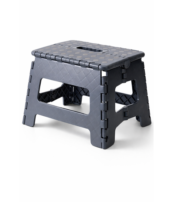 HEM HEM Opvouwbare Opstapkruk – Inklapbaar Krukje 29x22x22 cm – Draagvermogen tot 130 kg – Lichtgewicht – Keuken, Badkamer & Caravan – Grijs