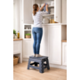 HEM HEM Opvouwbare Opstapkruk – Inklapbaar Krukje 29x22x22 cm – Draagvermogen tot 130 kg – Lichtgewicht – Keuken, Badkamer & Caravan – Grijs