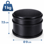 HEM HEM Deurstopper Zwart 6-pack – 6× 1 kg – RVS Mat Zwart – Zware Antislip Deurstoppers – Ø 9 cm – 7,5 cm Hoog