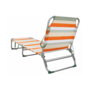 HEM HEM Strandset 3-Delig – Opvouwbare Strandstoel + Strandligbed + 24L Koeltas – Aluminium & Lichtgewicht – Verstelbaar – Oranje Gestreept