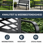 HEM HEM Tuinbank Staal Zwart 119x50x75 cm – Stalen Tuinbank met Rugleuning – Belastbaar tot 220 kg