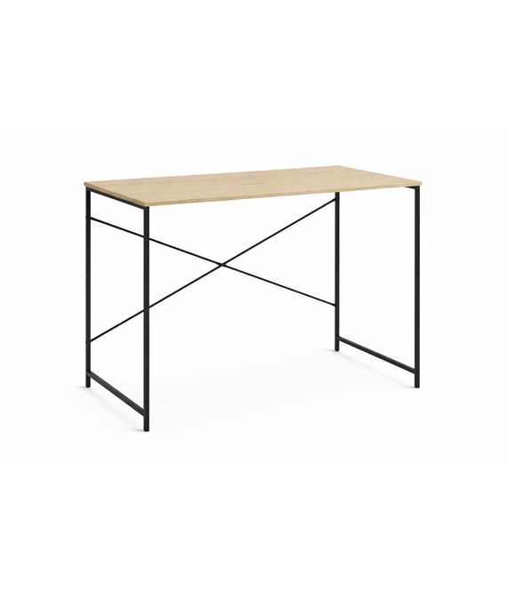 HEM HEM Industrieel Bureau 100x60 cm – Werktafel met MDF Blad – Zwart Metaal Frame – Computerbureau – Schrijftafel