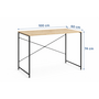 HEM HEM Industrieel Bureau 100x60x74 cm – Compacte Werktafel met MDF Blad – Metaal Zwart Frame – Computerbureau – Laptoptafel – Schrijftafel – Thuiswerk Bureau – Modern Design