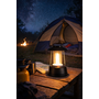 HEM HEM Campinglamp LED – Tentlamp met Ophanghaak – Werkt op 3x AAA Batterijen – Sfeerlamp voor Tent, Caravan & Noodverlichting – Zwart 12 cm – Inclusief HEM Opbergzakje