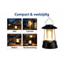 HEM HEM Campinglamp LED – Tentlamp met Ophanghaak – Werkt op 3x AAA Batterijen – Sfeerlamp voor Tent, Caravan & Noodverlichting – Zwart 12 cm – Inclusief HEM Opbergzakje