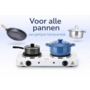 HEM HEM Elektrische Camping Kookplaat Dubbel 2x1000W – 2 Pits Vrijstaand Wit – Met Thermostaat – Voor Camper & Caravan – Inclusief HEM Microvezel Schoonmaakdoekje