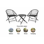 HEM HEM 3-Delige Metalen Tuinset Antraciet - Inklapbare Bistroset met 2 Stoelen en Ronde Tafel - Balkonset Staal - Compacte Tuinstoel Set