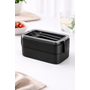 HEM HEM Lunchbox met Bestek – Zwart – 2 Laags Bento Box – 19 x 10 x 9 cm – Inclusief Lepel en Vork – Lekvrij – BPA Vrij