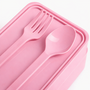 HEM HEM Lunchbox met Bestek – Roze – 2 Laags Bento Box – 19 x 10 x 9 cm – Inclusief Lepel en Vork – Lekvrij – BPA Vrij